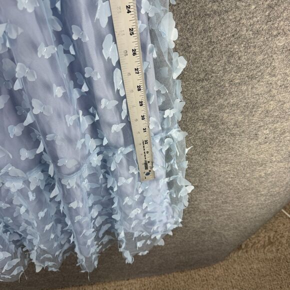 TCEC Dress Women M Medium Blue Butterfly Sheath Midi Zipper Sleeveless Lined - Picture 5 of 7